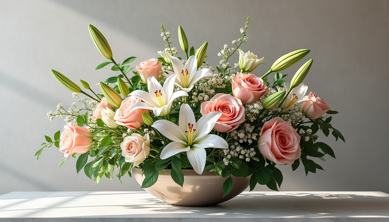 Composition florale dans une coupe : la méthode de base