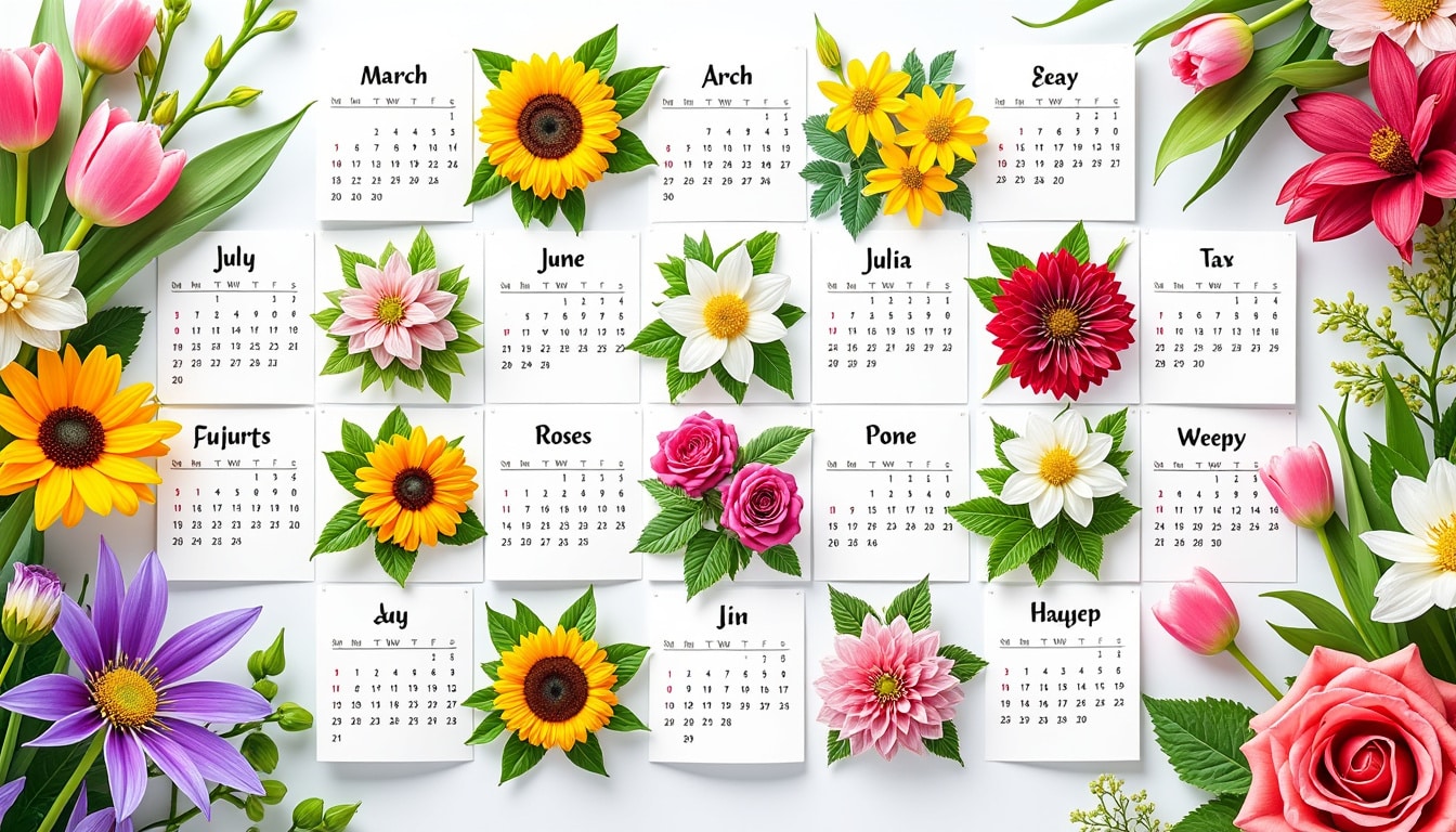 Fleurs de saison mois par mois : le calendrier du fleuriste