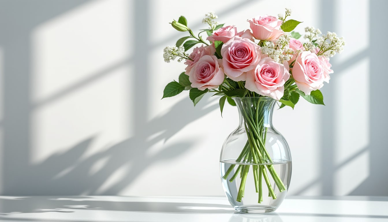 Vase adapté à un bouquet : hauteur, col et matière