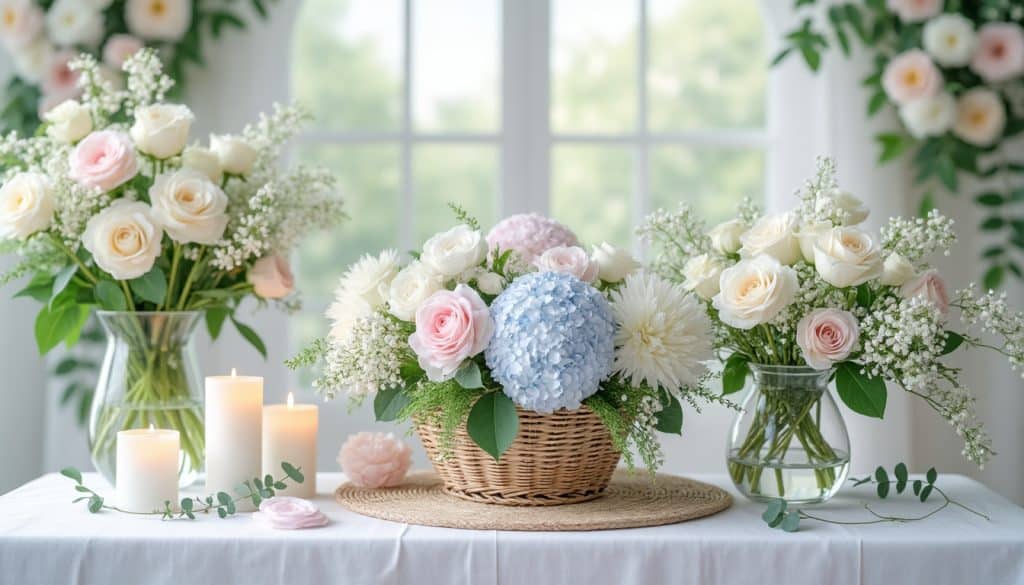Fleurs pour un baptême : les compositions adaptées