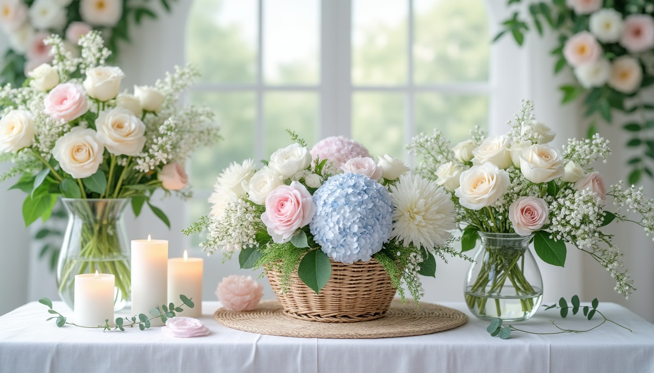 Fleurs pour un baptême : les compositions adaptées